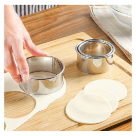 3pcs/Set; 2.36in/2.76in/3.15in; Stainless Steel Circle Mold & Hand Press Set