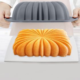 1pc Silicone Rectangle Flower Shaped Cake Baking Pan, Cake Mold