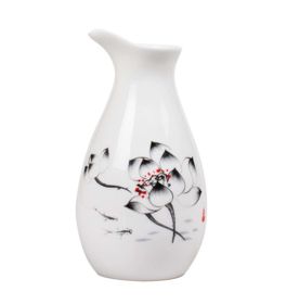Ceramic Japanese Sake Bottle, Traditional Liquor Jug #02