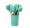 Silicone Kitchen Utensils Set, 12 pcs, with Wooden Handles