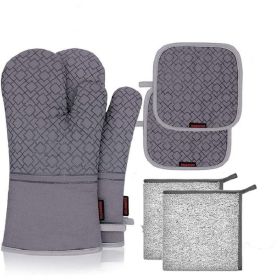 6 Pieces, Non-Slip Pot Holders, Heat Resistant Oven Mitts