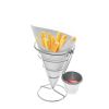 French Fries Stand with Sauce Dish - Cone Snack Display Stand - Chicken Nuggets Fried Foods Display Rack