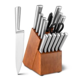 16-Piece, Stainless Steel Kitchen Knife Set with Sharpener
