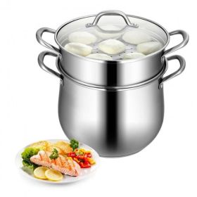Good Helper In The Kitchen, 2-Tier Stainless Steel Steamer Pot