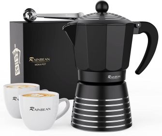 Stovetop Espresso Maker, Aluminum Pot, Gift Set