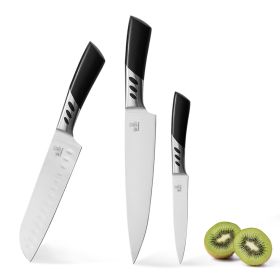 CHUSHIJI Knife Set, 3 PCS, Ultra Sharp Chef Knife, Santoku Knife and Utility Knife, Stainless Steel