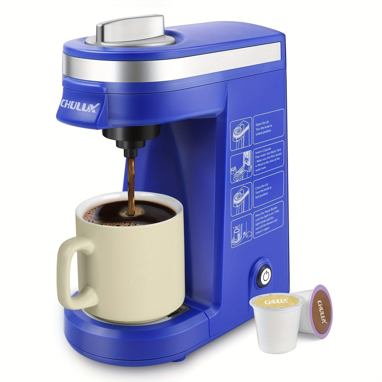 CHULUX-Coffee Maker, Machine, Single Cup Pod Coffee Brewer with Quick Brew Technology CHULUX-Coffee Maker, Machine, Single Cup Pod Coffee Brewer with Quick Brew Technology