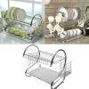 2 Tier, Dish Drying Rack, Drainer in Stainless Steel
