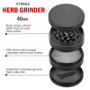 Herb Grinder, 4-Piece Metal Hand Mill with a Magnetic Top- Black