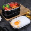 Bento Box, Double Layer Lunch Box for Kids and Adults, Leakproof Lunch Containers with Removable Stainless Steel Tray Microwave Safe