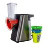 One-Touch Control, 4 In 1, Stainless Steel, Electric Salad Maker W/Attachments