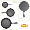 3Pcs, Pre-Seasoned Cast Iron Skillet Set-6/8/10 in., Non-Stick, Oven Safe Cookware