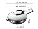 ASD- Cast Iron, Uncoated Wok, Wear-Resistant And Scratch-Resistant, Universal for Induction Cooker and Gas;  32cm