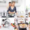 Stainless Steel, Stack and Steam, Pot Set with Lid. 2 Tier Steamer Pot