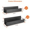 4Pcs- Spice Rack, Strong Magnetic Seasoning Storage Shelf with 8 Removable Hooks for Refrigerator Microwave Spice Storage Holder