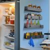 4Pcs- Spice Rack, Strong Magnetic Seasoning Storage Shelf with 8 Removable Hooks for Refrigerator Microwave Spice Storage Holder