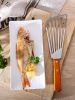 1pc Stainless Steel Spatula with Wood Handle