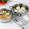 Stainless Steel, Stack and Steam, Pot Set with Lid. 2 Tier Steamer Pot