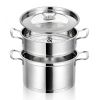 Home Delicacies, 2-Tier 304 Stainless Steel Steaming Set with Lid