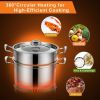 Home Delicacies, 2-Tier 304 Stainless Steel Steaming Set with Lid