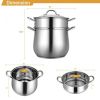 Good Helper In The Kitchen, 2-Tier Stainless Steel Steamer Pot
