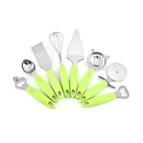 Kitchen Utensils Set, 8 pieces, Stainless Steel with Silicone Handle