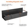 4Pcs- Spice Rack, Strong Magnetic Seasoning Storage Shelf with 8 Removable Hooks for Refrigerator Microwave Spice Storage Holder