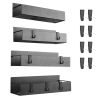 4Pcs- Spice Rack, Strong Magnetic Seasoning Storage Shelf with 8 Removable Hooks for Refrigerator Microwave Spice Storage Holder