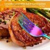 4Pc, Silverware Set, Anodized Stainless Steel Set with Fork, Knife and Tea Spoon