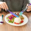 4Pc, Silverware Set, Anodized Stainless Steel Set with Fork, Knife and Tea Spoon