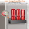 4Pcs- Spice Rack, Strong Magnetic Seasoning Storage Shelf with 8 Removable Hooks for Refrigerator Microwave Spice Storage Holder