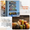 4Pcs- Spice Rack, Strong Magnetic Seasoning Storage Shelf with 8 Removable Hooks for Refrigerator Microwave Spice Storage Holder