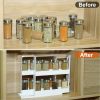 Swivel Cabinet Organizer, Kitchen Rack Spice Organizer for Cabinet, Condiment Holder Shelf