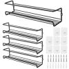 4 Pcs, Wall Mount-Spice Racks, Organizer, Storage Shelf