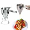 Batter Dispenser, Stainless Steel Funnel Design with Stand Rack, 1000 ML Waffle/Pancake Batter Dispenser