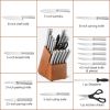 16-Piece, Stainless Steel Kitchen Knife Set with Sharpener