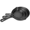 3Pcs, Pre-Seasoned Cast Iron Skillet Set-6/8/10 in., Non-Stick, Oven Safe Cookware