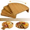 Bamboo Cheese Board with Cheese Knife Set, 37 Cm Cheese Plate, Rotating Serving Plate for Cheese and Appetite Gifts Cheese Tool