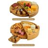 Bamboo Cheese Board with Cheese Knife Set, 37 Cm Cheese Plate, Rotating Serving Plate for Cheese and Appetite Gifts Cheese Tool