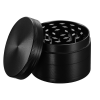 Herb Grinder, 4-Piece Metal Hand Mill with a Magnetic Top- Black