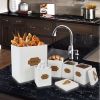 MegaChef-Kitchen Food Storage and Organization 5 Piece Canister Set in White