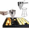 Batter Dispenser, Stainless Steel Funnel Design with Stand Rack, 1000 ML Waffle/Pancake Batter Dispenser