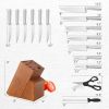 16-Piece, Stainless Steel Kitchen Knife Set with Sharpener
