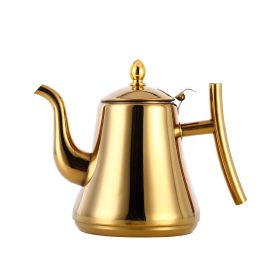 Premium Stainless Steel Gooseneck Tea Kettle (Color: Gold, size: 2.0L)