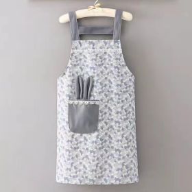 1pc Polyester & Cotton Apron, Cute Rabbit Ears Apron, Adjustable Strap And Large Pockets Apron, Kitchen Cooking Baking Bib Apron, Chef Apron (Color: Grey)