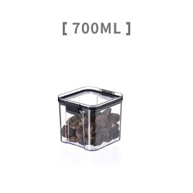 1pc 15.5oz or 23.6oz or 32.1oz Food Storage Container With Lid; Clear Plastic Kitchen And Pantry Organization Canisters (Capacity: 700ml)