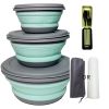 Expandable Food Storage Containers Set With Folding Fork, Spoon and Chopsticks 3pcs/set