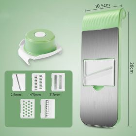 5 in 1 Blade, with 5 Head Designs & Hand Guard, 304 Stainless Steel Vegetable Cutter (mode: green with 5 blade Hand guard)