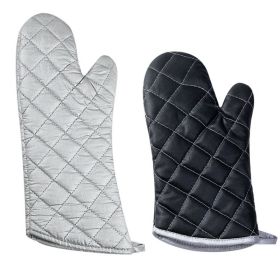 Oven Gloves/Mitts- 1 Pair Of Thick, Long, Heat-Resistant Insulated Gloves with Silver or Black Coating (Color: Silver)
