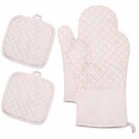 Kitchen Oven Mitts, High Heat Resistant, 350 Degree, Extra Long Oven Mitts, 4pcs Set (Color: Grey)